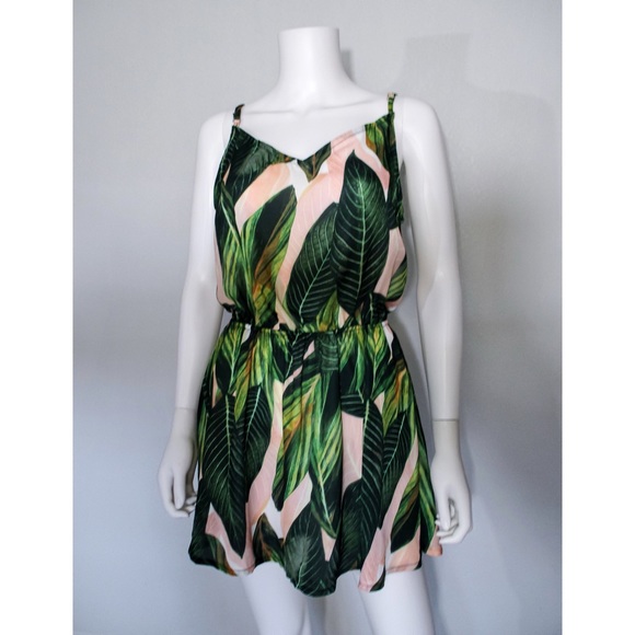 ZAFUL Tropical Leaf Print Cami Mini Dress Size M - Picture 16 of 16